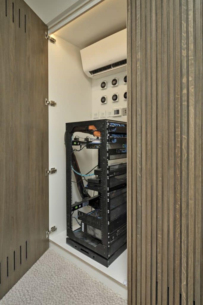 A picture of an AV Rack for home automation.