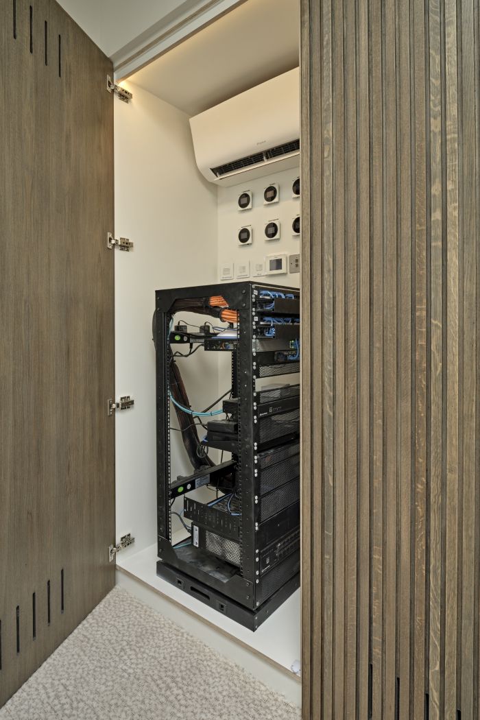 A picture of an AV Rack for home automation. 