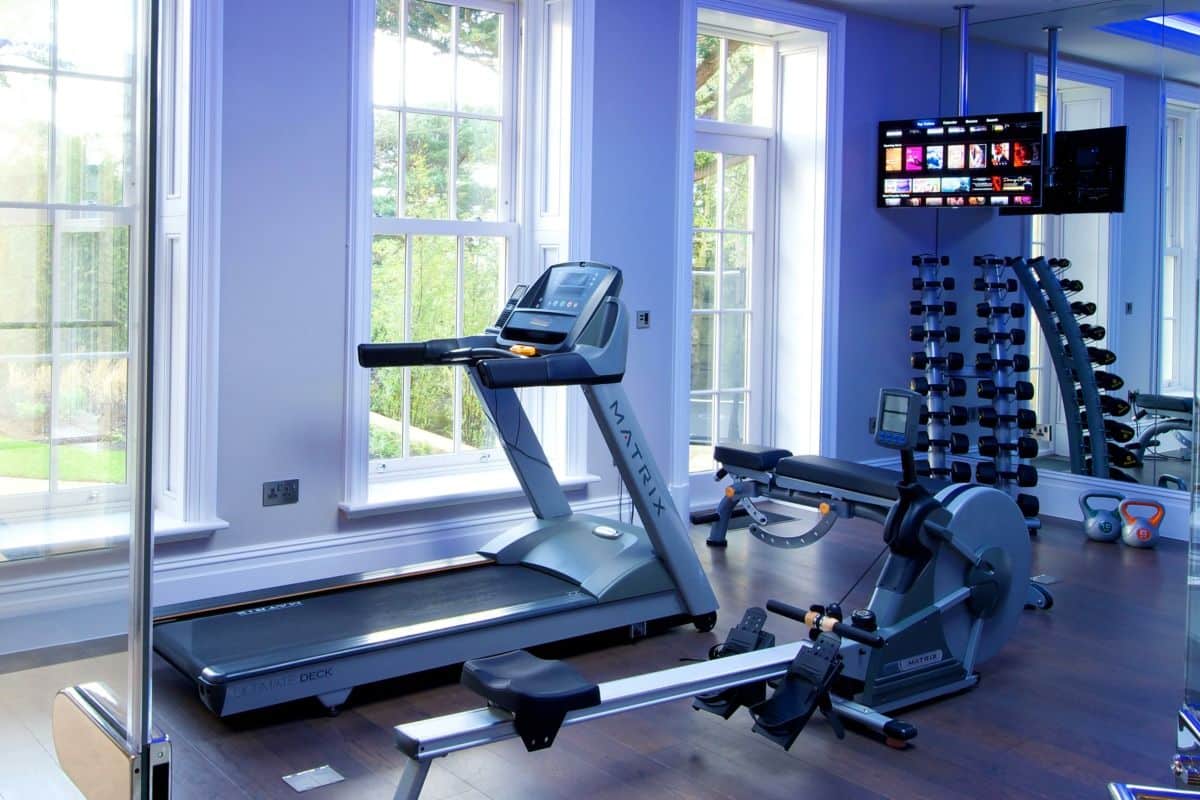 A home gym using AV technology