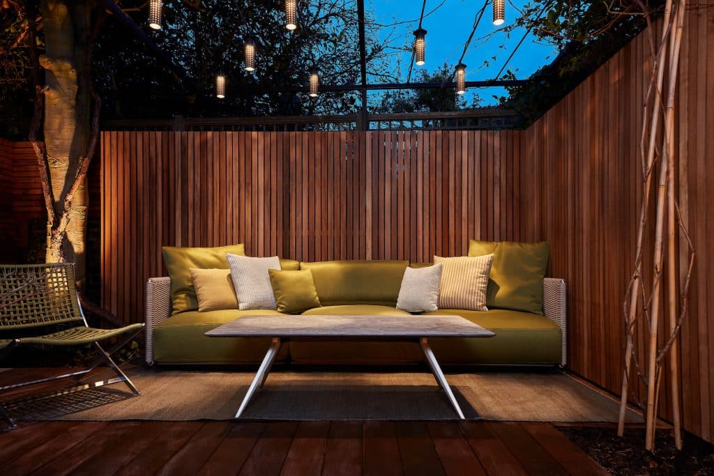 Flexform outdoor sofa interior design in Mayfair