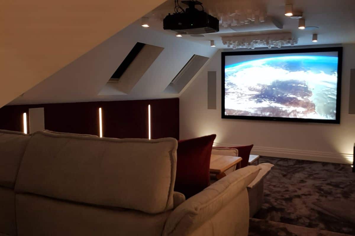 A luxury home cinema in a private home.