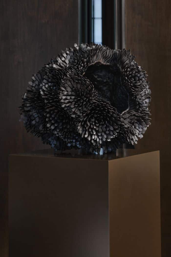Junko Mori, Propagation Project; Multiple Pinecone, 2020 Forged mild steel, wax-coated