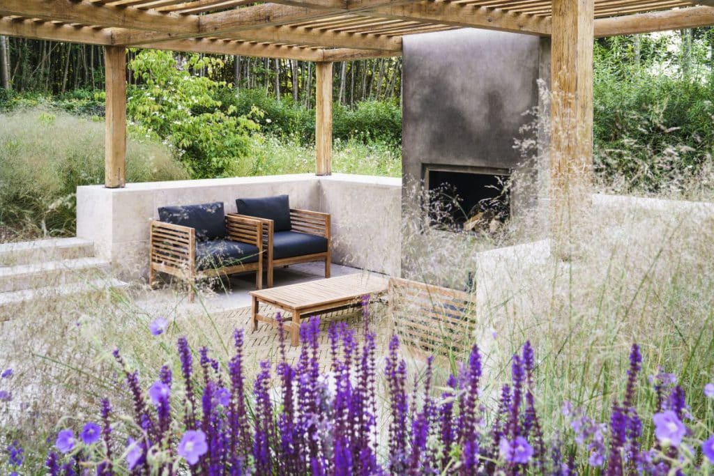 Pollyanna Wilkinson Designed Outdoor Dining Space in Godalming