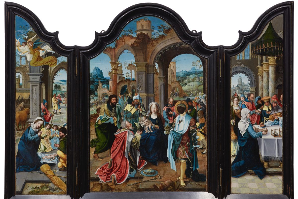 A magnificent triptych by Pieter Cocke van Aelst, one of the highlights from Hester Diamond's collection