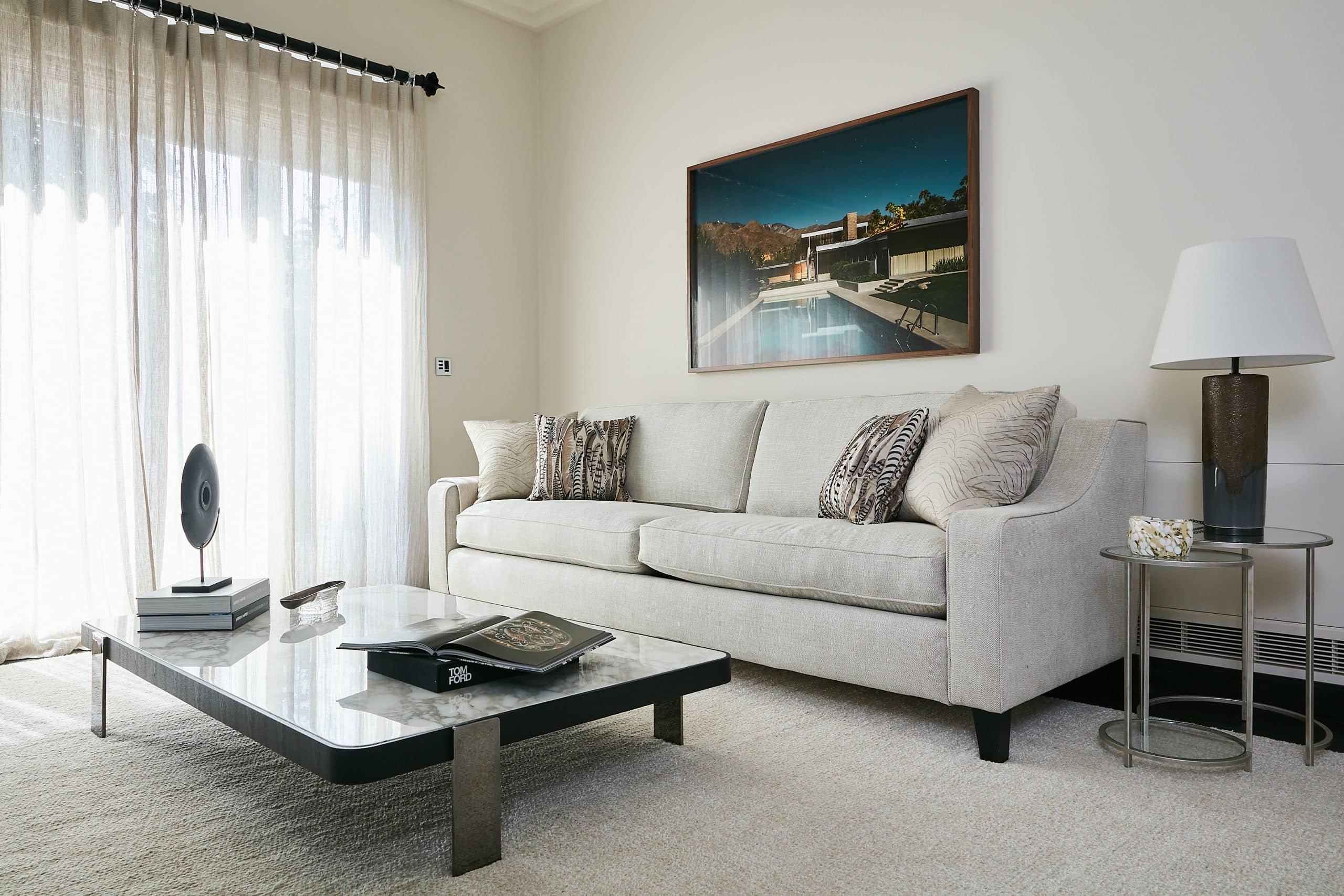 Contemporary style living space in period villa.